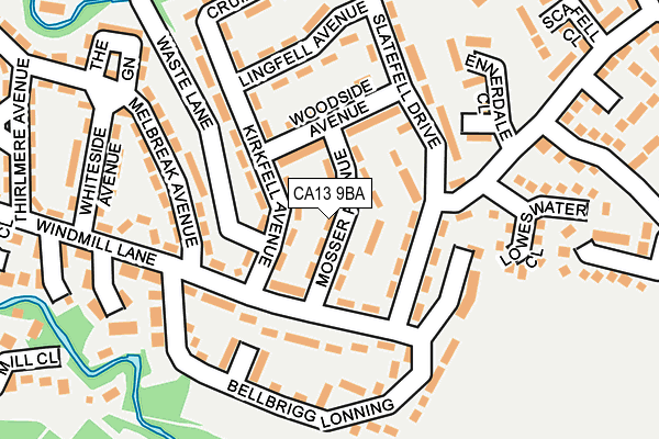 CA13 9BA map - OS OpenMap – Local (Ordnance Survey)