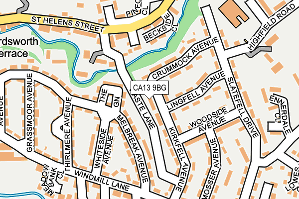 CA13 9BG map - OS OpenMap – Local (Ordnance Survey)