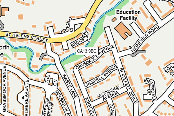 CA13 9BQ map - OS OpenMap – Local (Ordnance Survey)