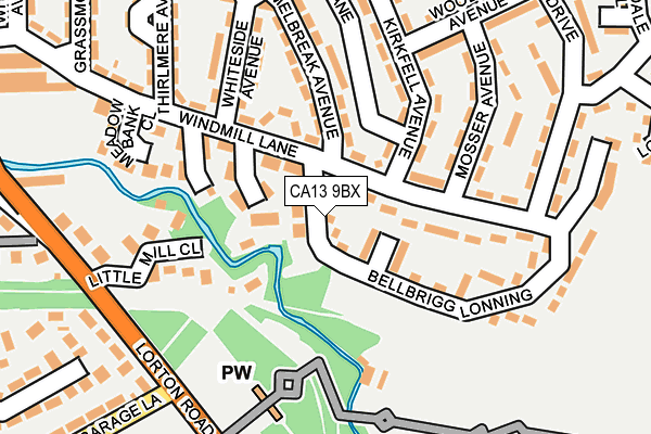 CA13 9BX map - OS OpenMap – Local (Ordnance Survey)