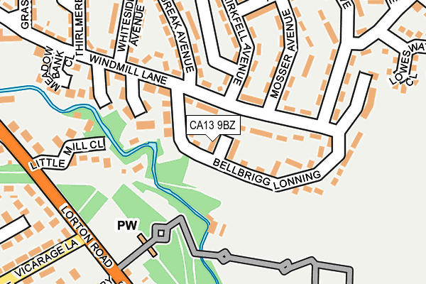 CA13 9BZ map - OS OpenMap – Local (Ordnance Survey)