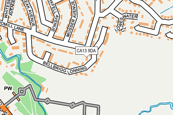 CA13 9DA map - OS OpenMap – Local (Ordnance Survey)