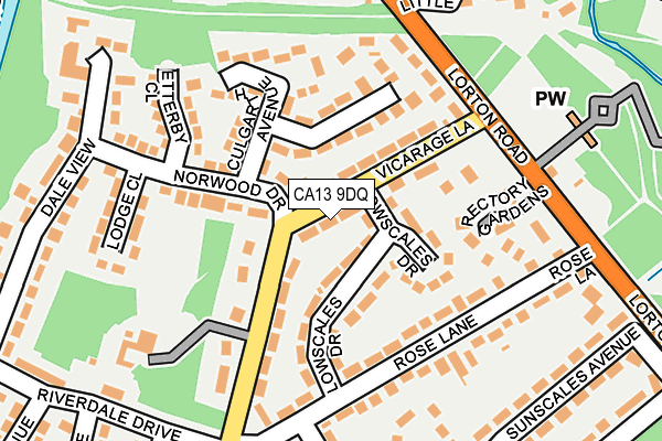 CA13 9DQ map - OS OpenMap – Local (Ordnance Survey)