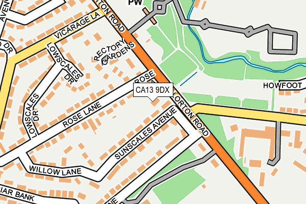 CA13 9DX map - OS OpenMap – Local (Ordnance Survey)