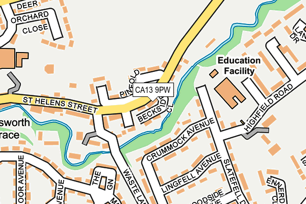 CA13 9PW map - OS OpenMap – Local (Ordnance Survey)