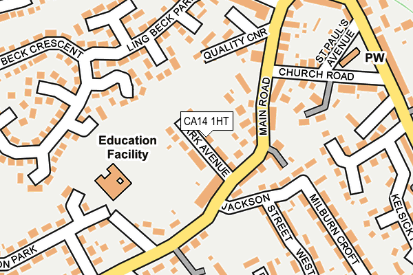 CA14 1HT map - OS OpenMap – Local (Ordnance Survey)