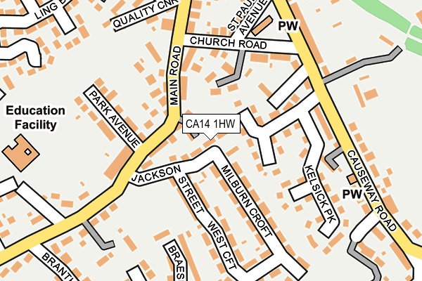 CA14 1HW map - OS OpenMap – Local (Ordnance Survey)