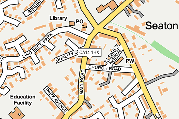 CA14 1HX map - OS OpenMap – Local (Ordnance Survey)