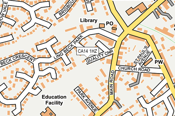 CA14 1HZ map - OS OpenMap – Local (Ordnance Survey)
