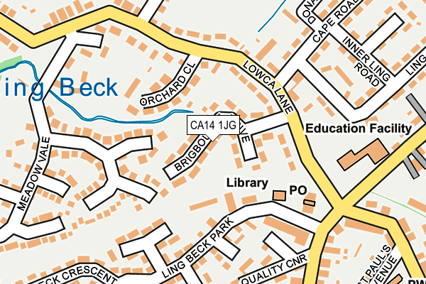 CA14 1JG map - OS OpenMap – Local (Ordnance Survey)