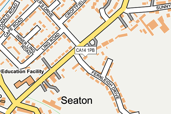 CA14 1PB map - OS OpenMap – Local (Ordnance Survey)