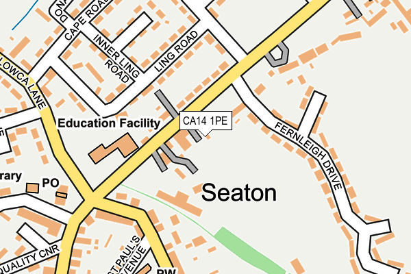 CA14 1PE map - OS OpenMap – Local (Ordnance Survey)