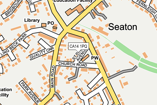 CA14 1PQ map - OS OpenMap – Local (Ordnance Survey)