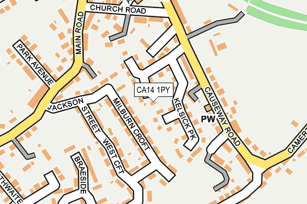 CA14 1PY map - OS OpenMap – Local (Ordnance Survey)