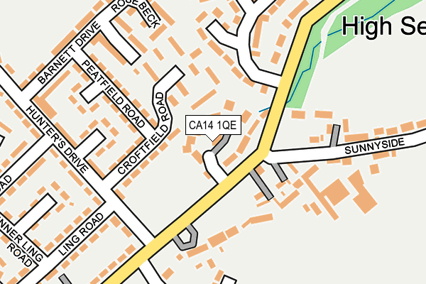 CA14 1QE map - OS OpenMap – Local (Ordnance Survey)