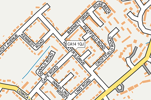 CA14 1QJ map - OS OpenMap – Local (Ordnance Survey)