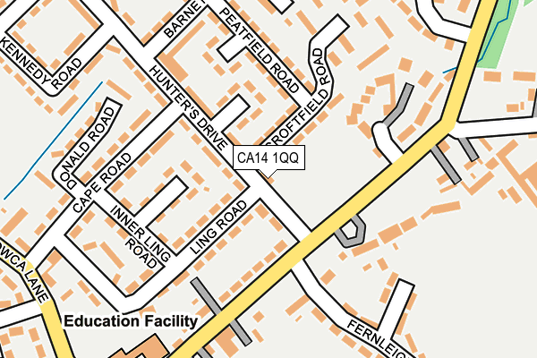 CA14 1QQ map - OS OpenMap – Local (Ordnance Survey)