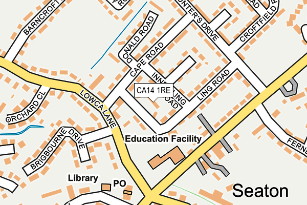 CA14 1RE map - OS OpenMap – Local (Ordnance Survey)