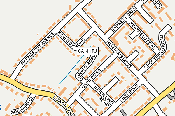 CA14 1RJ map - OS OpenMap – Local (Ordnance Survey)