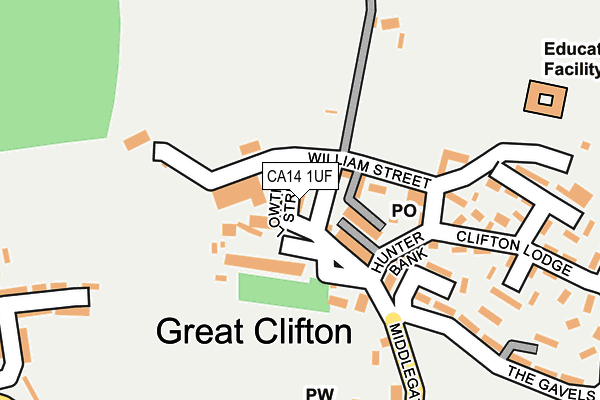 CA14 1UF map - OS OpenMap – Local (Ordnance Survey)