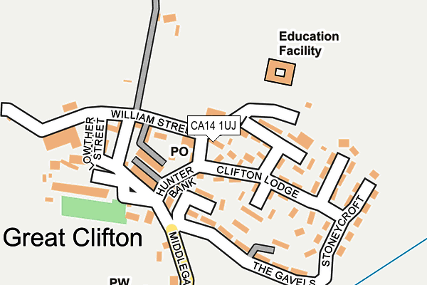 CA14 1UJ map - OS OpenMap – Local (Ordnance Survey)