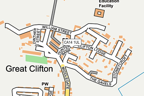 CA14 1UL map - OS OpenMap – Local (Ordnance Survey)