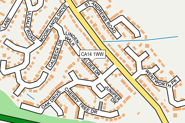 CA14 1WW map - OS OpenMap – Local (Ordnance Survey)