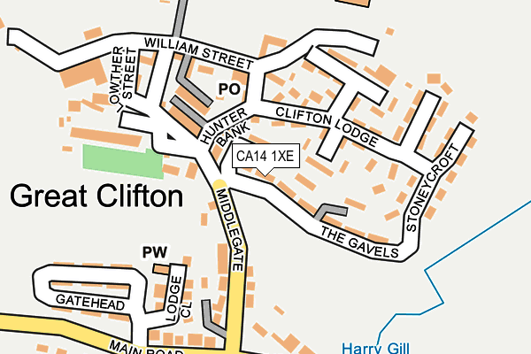 CA14 1XE map - OS OpenMap – Local (Ordnance Survey)