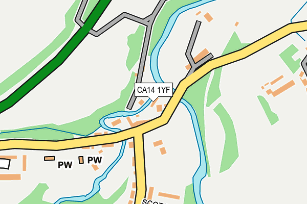 CA14 1YF map - OS OpenMap – Local (Ordnance Survey)
