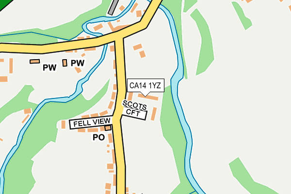 CA14 1YZ map - OS OpenMap – Local (Ordnance Survey)