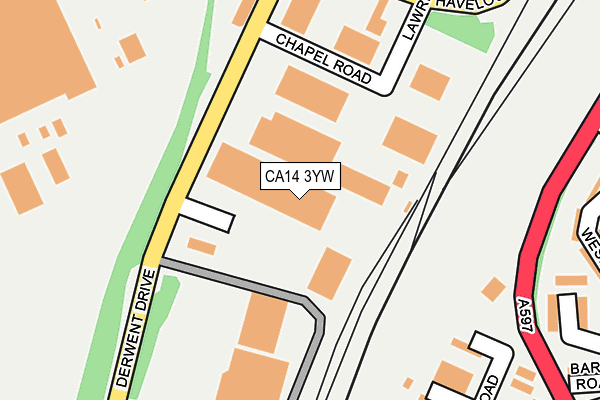 CA14 3YW map - OS OpenMap – Local (Ordnance Survey)