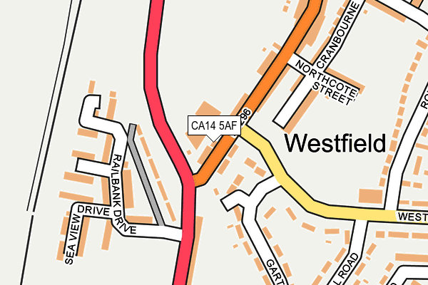 CA14 5AF map - OS OpenMap – Local (Ordnance Survey)