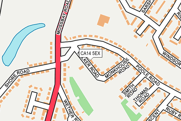 CA14 5EX map - OS OpenMap – Local (Ordnance Survey)