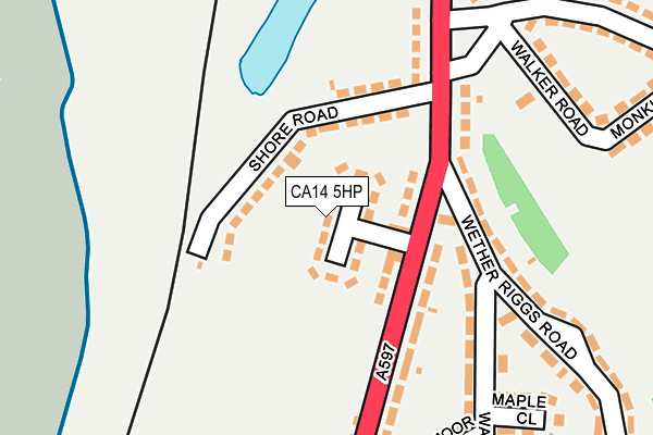 CA14 5HP map - OS OpenMap – Local (Ordnance Survey)