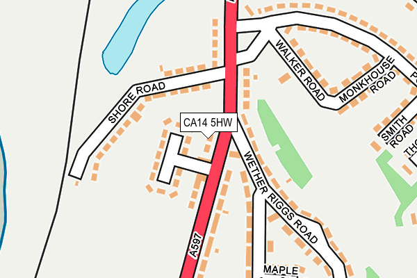 CA14 5HW map - OS OpenMap – Local (Ordnance Survey)