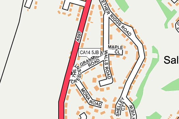 CA14 5JB map - OS OpenMap – Local (Ordnance Survey)