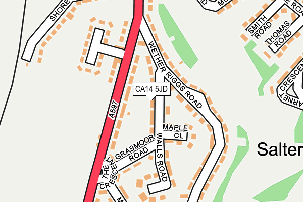 CA14 5JD map - OS OpenMap – Local (Ordnance Survey)