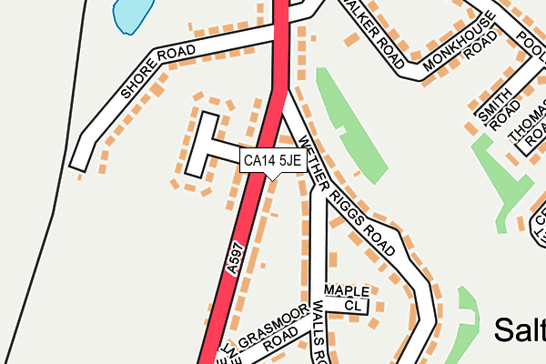 CA14 5JE map - OS OpenMap – Local (Ordnance Survey)