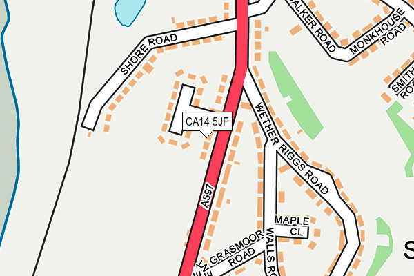 CA14 5JF map - OS OpenMap – Local (Ordnance Survey)