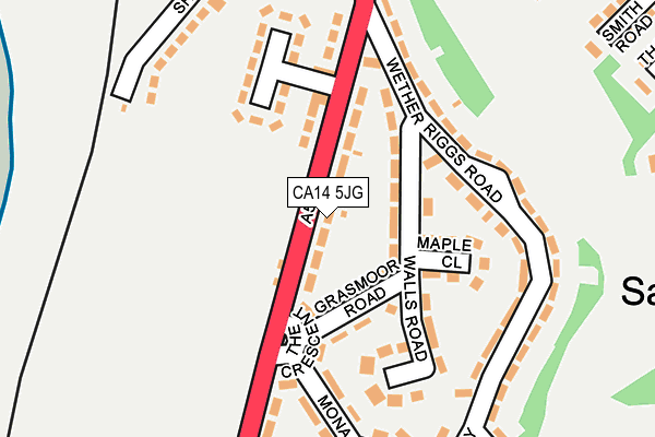 CA14 5JG map - OS OpenMap – Local (Ordnance Survey)