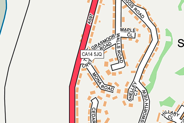 CA14 5JQ map - OS OpenMap – Local (Ordnance Survey)