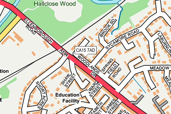 CA15 7AD map - OS OpenMap – Local (Ordnance Survey)