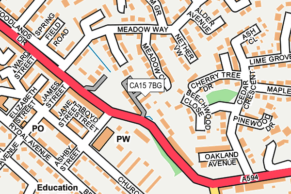 CA15 7BG map - OS OpenMap – Local (Ordnance Survey)