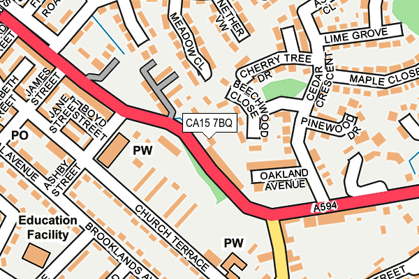 CA15 7BQ map - OS OpenMap – Local (Ordnance Survey)