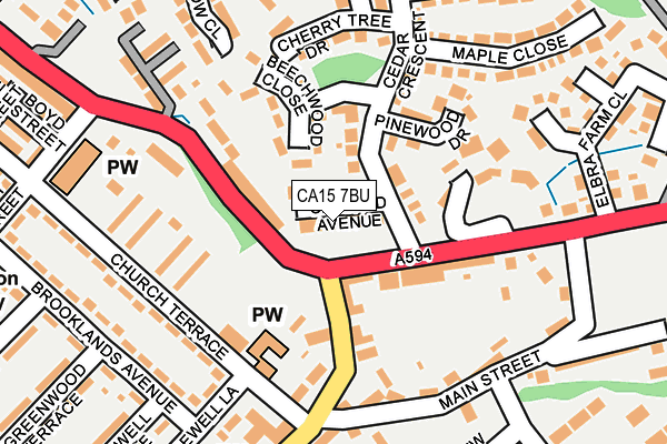 CA15 7BU map - OS OpenMap – Local (Ordnance Survey)