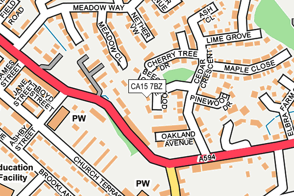 CA15 7BZ map - OS OpenMap – Local (Ordnance Survey)