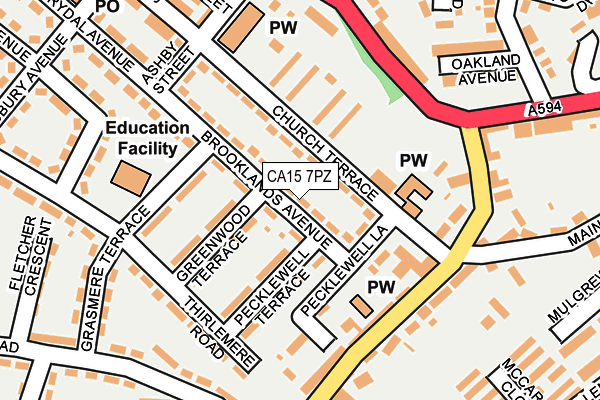 CA15 7PZ map - OS OpenMap – Local (Ordnance Survey)