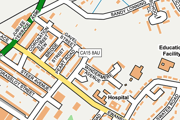 CA15 8AU map - OS OpenMap – Local (Ordnance Survey)