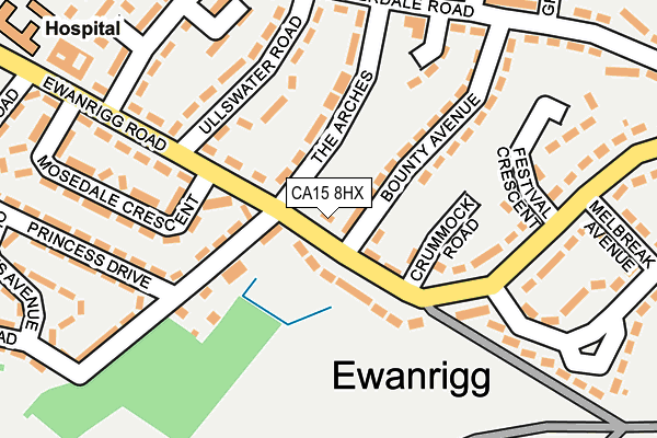 CA15 8HX map - OS OpenMap – Local (Ordnance Survey)