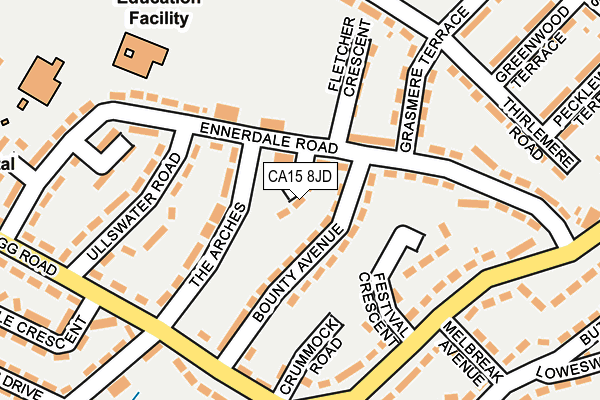 CA15 8JD map - OS OpenMap – Local (Ordnance Survey)